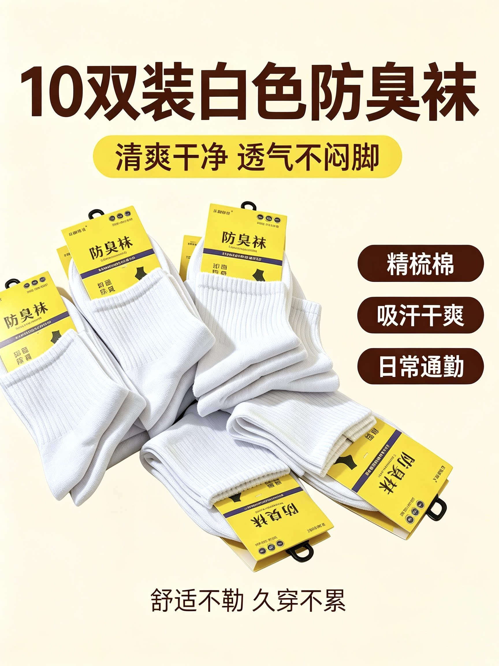 10双纯棉男女袜吸湿排汗秋冬款棉袜卡通学生时尚潮流中长款吸汗