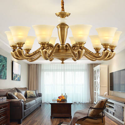 新款可洛美式全铜吊灯欧式奢华简约大气客厅灯大气卧室餐厅别墅楼