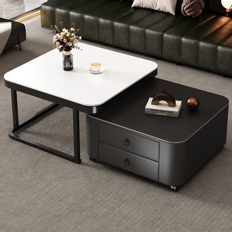 茶几客厅小户型家用方形2025新款轻奢高级感网红现代简约岩板茶几