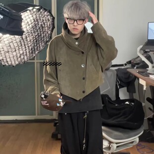 国现正品 Kiko Kostadinov机车风夹克外套 玉米粒灯芯绒连帽男女