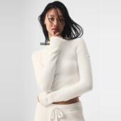 Yoga舒适弹力针织衫 国现秒发 圆领毛绒上衣休闲直筒长裤