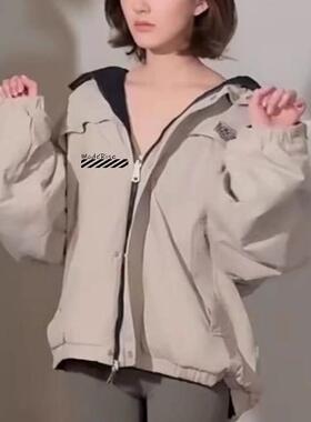 现货速发 MARITHE 秋冬款赵露思同款经典LOGO双面穿百搭夹克外套