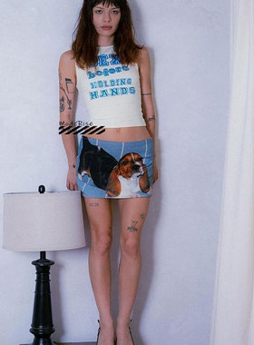 【国现正品】Omighty新款动物卡通印花辣妹低腰短裙