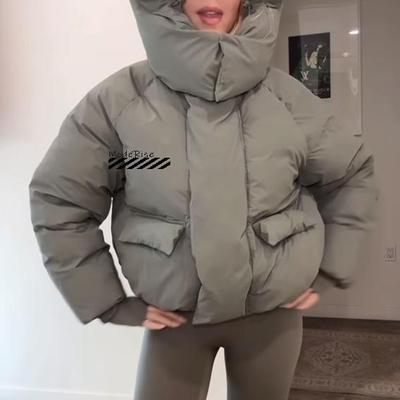 可拆卸连帽拉链廓形面包服