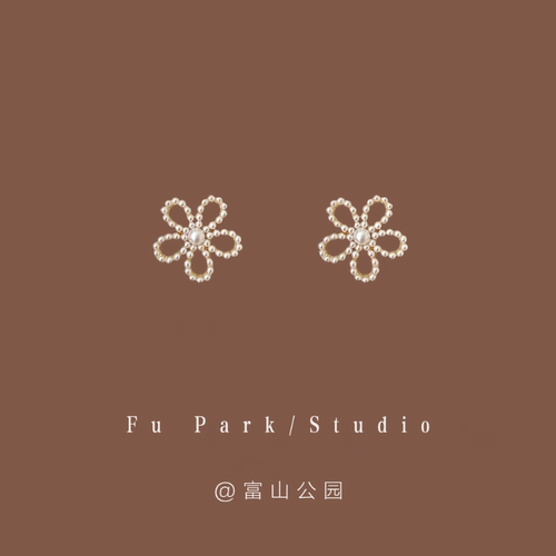 「半岛花开」小众设计珍珠耳饰~