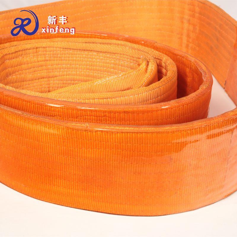 工业起重吊装带3T5T8T15T两头扣玻璃吊装带彩色涤纶扁平吊装带