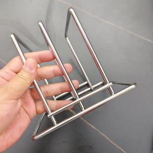 6毫米粗大号304不锈钢砧板架菜板架铸铁锅盖架多功能加粗双格