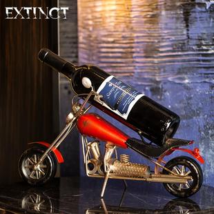 9WOR酒柜摆件红酒瓶酒架铁艺吧台家用哈雷摩托车酒柜乔迁礼品
