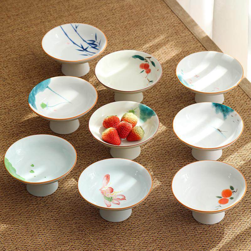 围炉煮茶釉下彩手绘茶点盘陶瓷水果糕点盘茶室干果盘精致托盘,餐饮具,果盆/果盘/果篮,淘宝优惠券,粉丝福利购,淘宝优惠卷