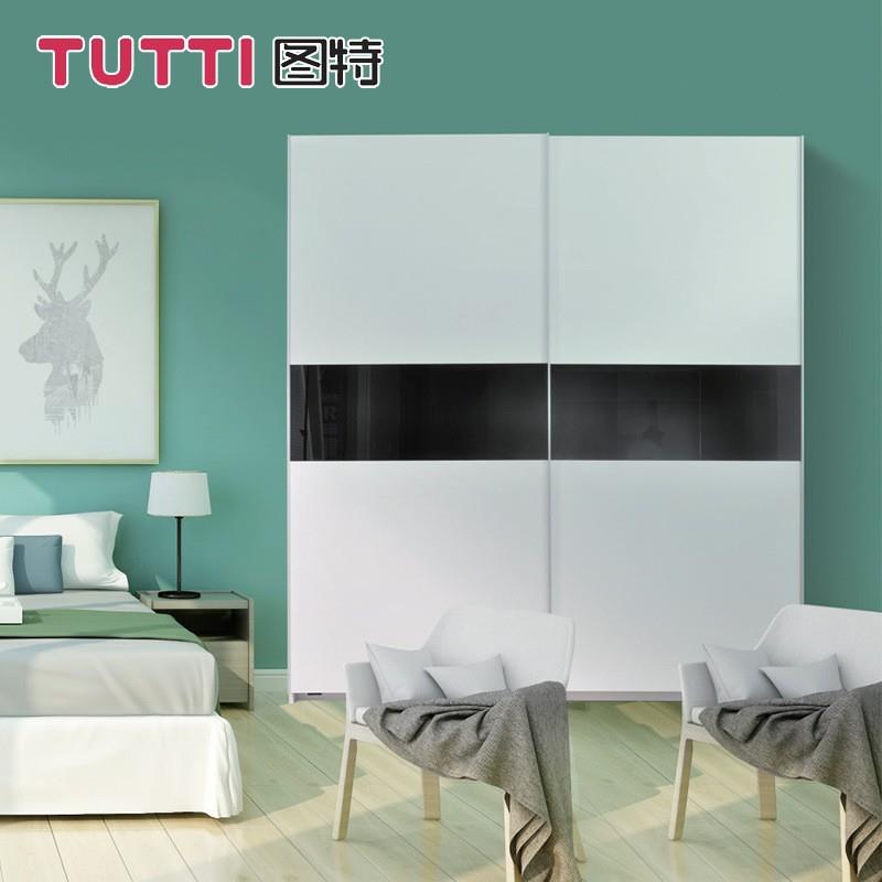 图特TUTTI外挂衣柜移门滑轮轨道吊轮T509推拉平趟挂趟门缓冲滑轮