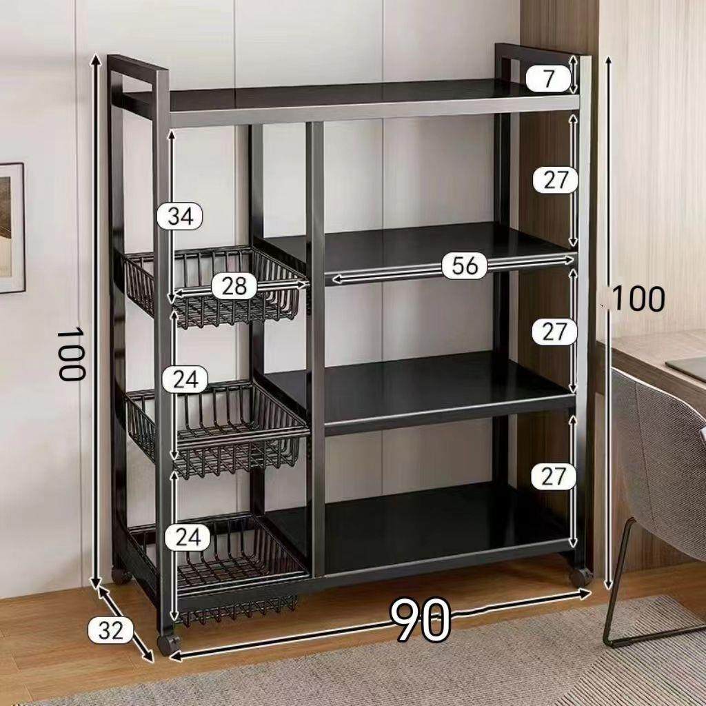 厨房置物架菜篮子落地多层微波炉收纳架子可移动多功能蔬菜储物架,收纳整理,书桌收纳置物架,淘宝优惠券,粉丝福利购,淘宝优惠卷