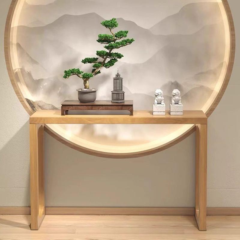 新中式玄关长条入户靠墙客厅靠墙边条案实木现代供桌简约香案隔断