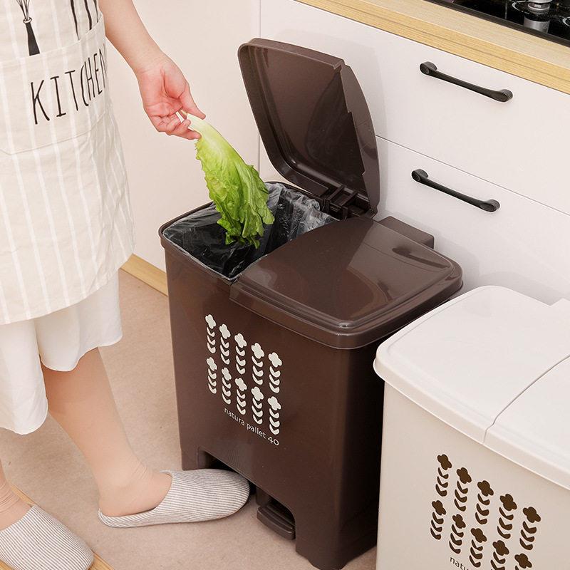 HEIWA-KOGYO日本进口脚踏式塑料分类垃圾桶干湿分离环保垃圾桶