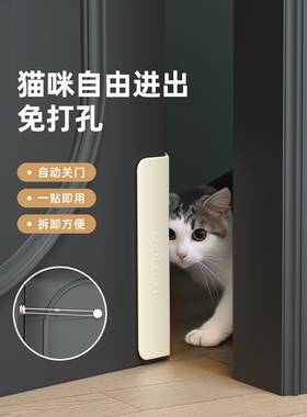 猫门自由出入门猫咪双向开门器自动关门宠物留门洞小狗进出门神器