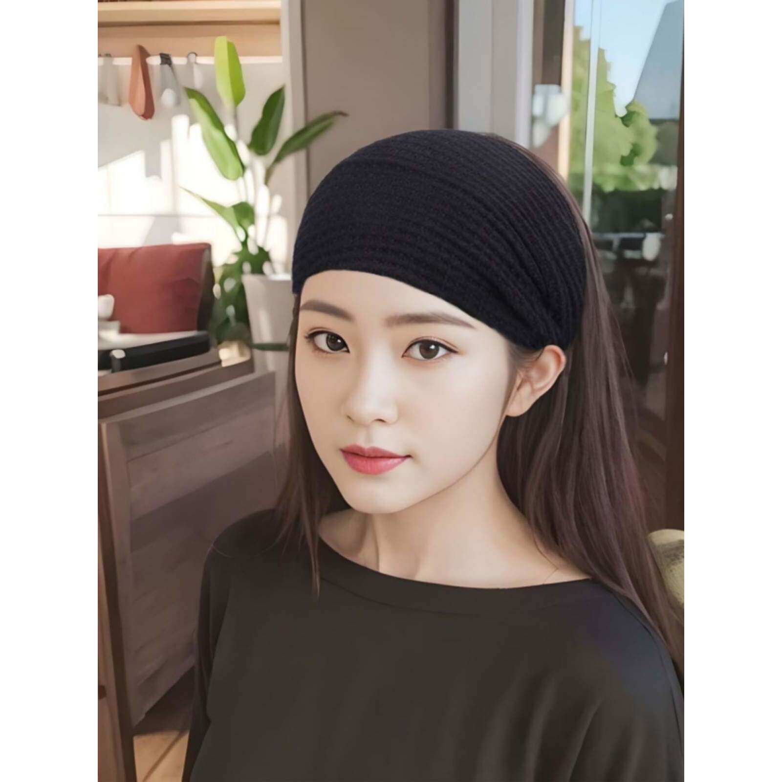 护脑门抹额女保暖遮额头头巾头围遮白发神器月子发带产后防风头套