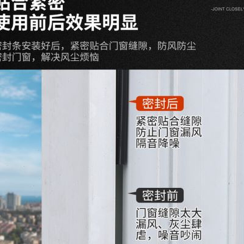门窗密封条断桥铝窗户O型防漏风缝隙防风隔音条挡风防水抗冻胶i.