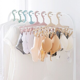 8夹子防风卡扣多功能婴儿衣架塑料衣服晾晒架袜子内衣晾衣架子