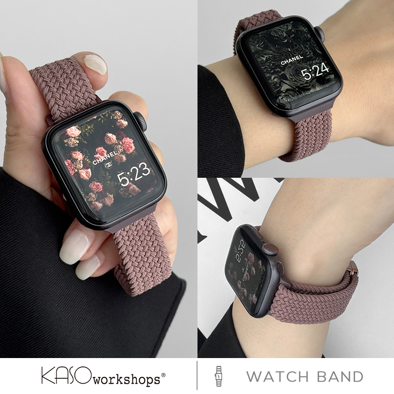 KASO适用iwatch10表带S9苹果手表applewatch9夏天新款细款尼龙编织磁吸Ultra高级可爱透气SE男女男运动创意S8