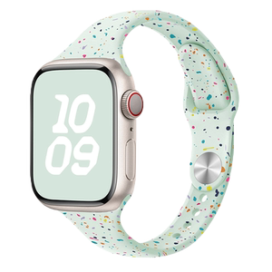 适用applewatch9表带硅胶细款iwatch7/8舒适纯色小蛮腰彩屑苹果手表4/5/6/se新款女创意柔软运动夏天ultra2