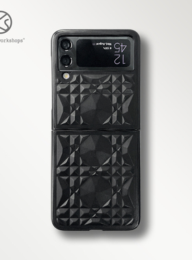 KASO新款皮革钻石纹适用于三星zflip3手机壳情侣galaxy折叠S22Ultra保护套zfold4女高级感全包小红书W23小众