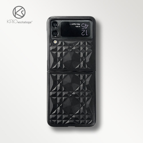 新款皮革钻石纹适用于三星zflip3