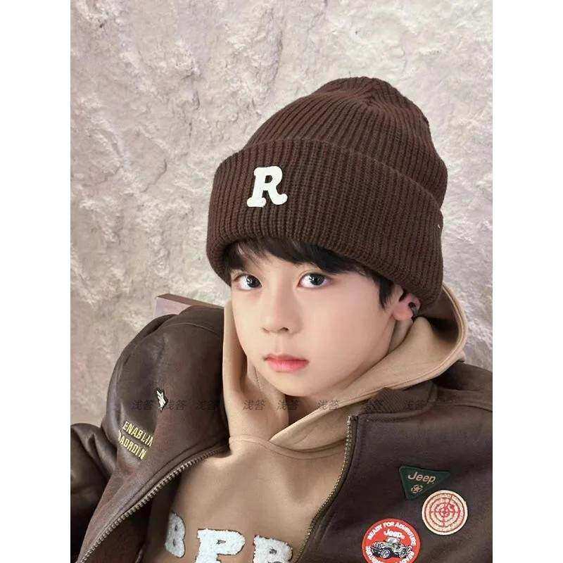 儿童帽子秋冬季痞帅男童毛线帽帅气潮男孩针织帽中大童套头帽2025