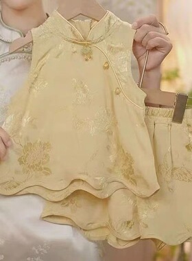 女童国风套装夏新款洋气女宝宝上衣夏季汉服新中式儿童旗袍500231