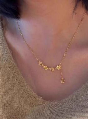 繁星闪烁项链女轻奢精致镂空个性锁骨链金时尚气质小众简约感