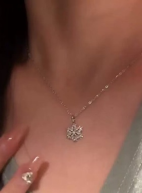 复古雪花吊坠项链冬日清冷感个性轻奢精致颈链氛围感新款锁骨链女