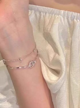 手链女轻奢小众精致2025年新款潮叠戴双层双环手饰送女友