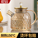 香槟色加厚大容量食品级冷水壶套装 玻璃茶壶家用耐高温泡茶壶新款