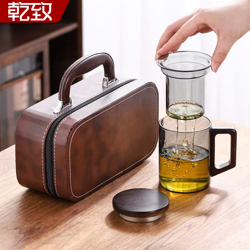 旅行茶具套装便携式玻璃茶杯户外露营快客杯泡茶壶2026新款伴手礼