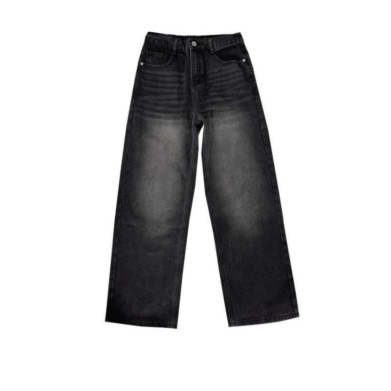美式复古阔腿牛仔裤女秋季新款高腰宽松遮肉显瘦直筒垂感拖地裤子,女装/女士精品,大码裤装,淘宝优惠券,粉丝福利购,淘宝优惠卷