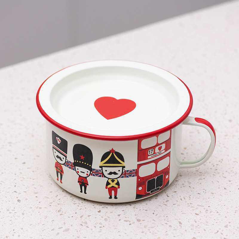 肥龙搪瓷泡面碗带盖学生宿舍食堂大号怀旧老式快餐杯便当饭盒,餐饮具,碗,淘宝优惠券,粉丝福利购,淘宝优惠卷