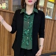 新款 翻领拼接假两件套洋气妈妈装 时尚 衬衫 上衣女 印花长袖 2026春季