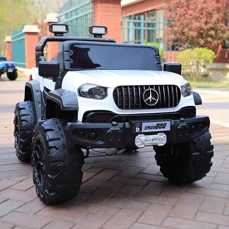 奔驰儿童电动车四轮越野汽车可坐人大号男女孩遥控玩具童车双人座