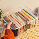 手机壳收纳盒带盖防尘桌面抽屉存放杂物整理宿舍神器透明储物盒子