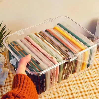 手机壳收纳盒带盖防尘储物神器