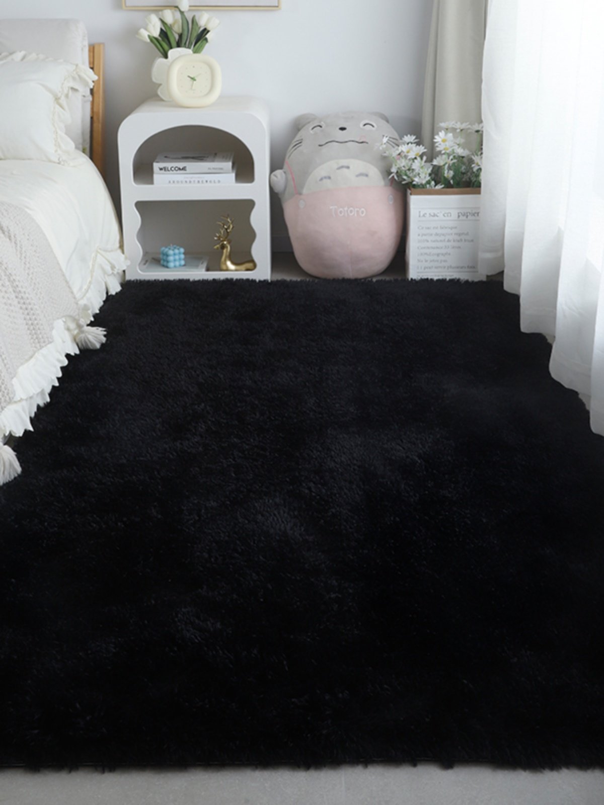 纯黑色长毛绒地毯服装产品摄影摄影吸光道具大面积全覆盖客厅卧室,居家布艺,地毯,淘宝优惠券,粉丝福利购,淘宝优惠卷