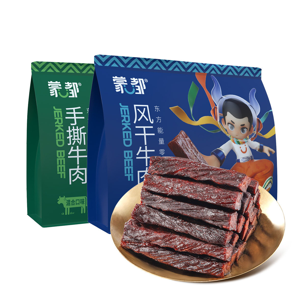 内蒙古蒙都手撕风干牛肉干500g混合口味牛肉零食