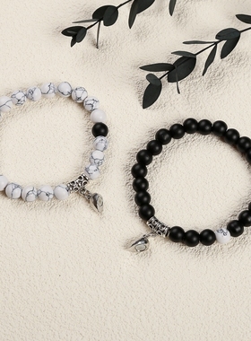 二人闺蜜专属一人一半手链磁吸一对高颜值学生党学霸姐妹感应手串