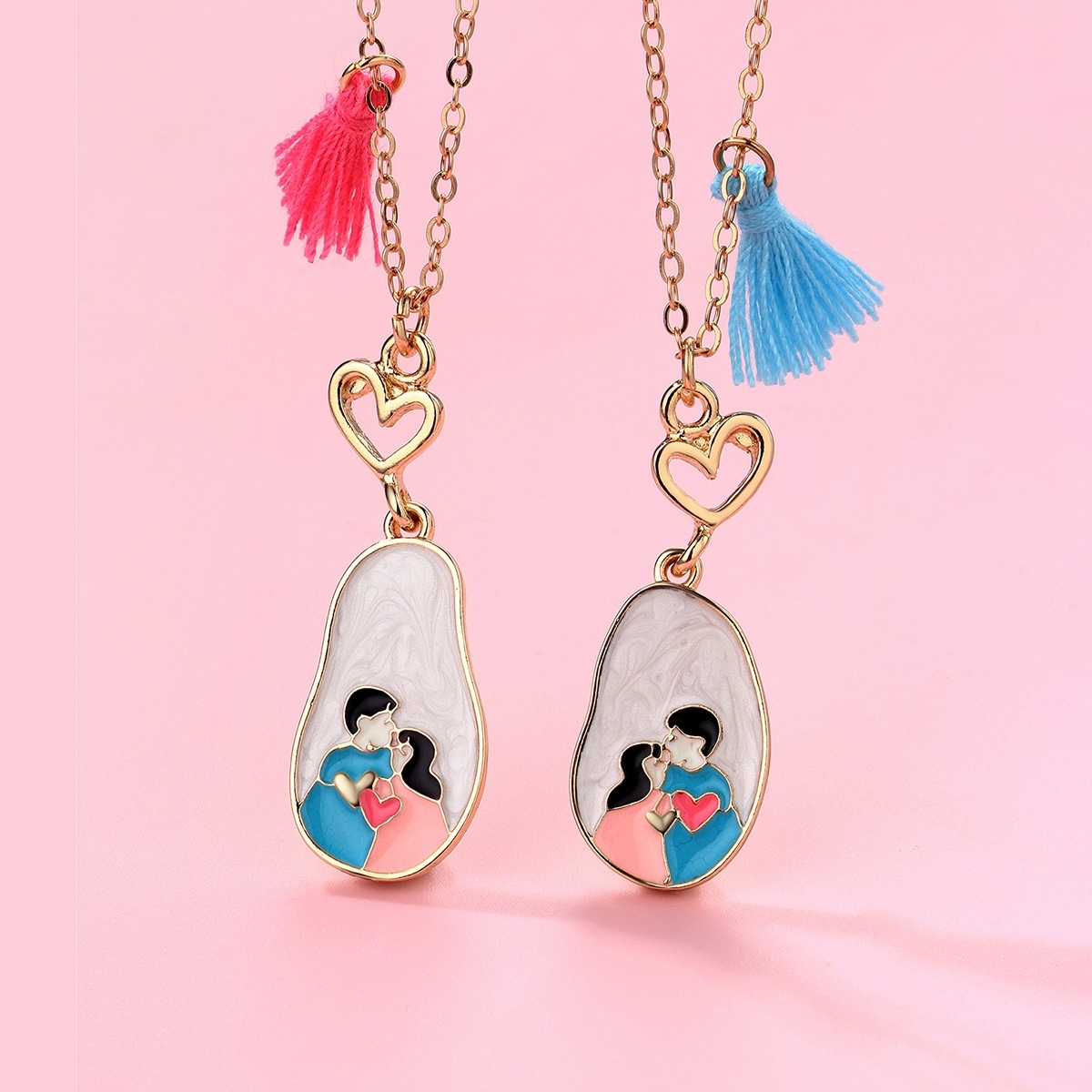 情侣项链一对轻奢小众高级感爱心流苏男女设计感学生2025新款吊坠