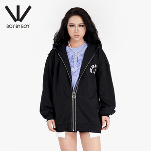 Boy By Boy春潮牌女装OVERSIZED老鹰LOGO连帽卫衣W06005