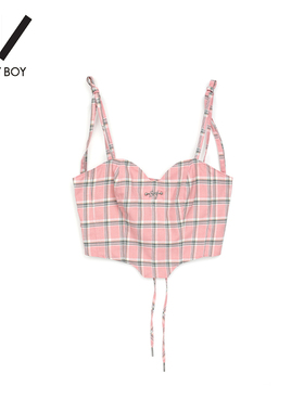 BOYBYBOY夏潮牌女装梭织吊带背心性感显瘦朋克辣妹W47009