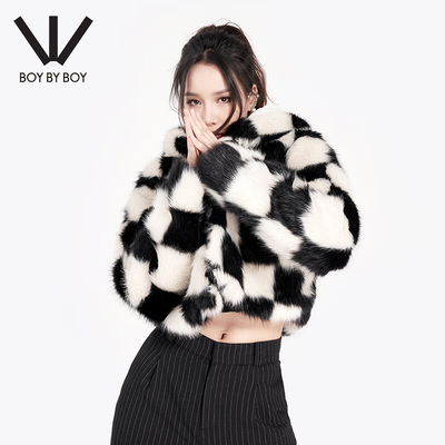boybyboy22朋克风外套人造长毛