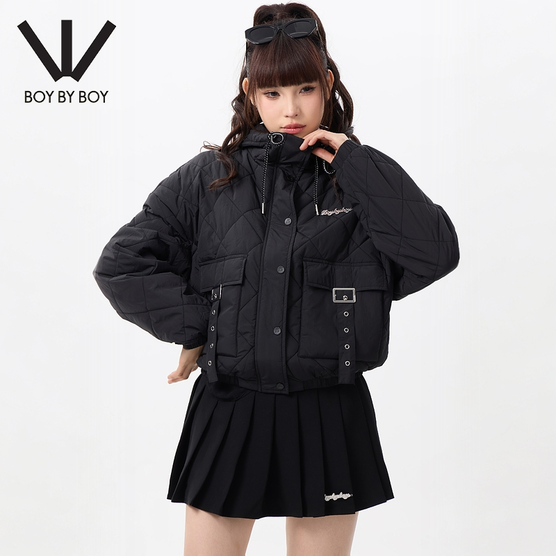 BOY BY BOY商场同款潮牌女装秋冬宽松无弹厚款梭织外套W29005