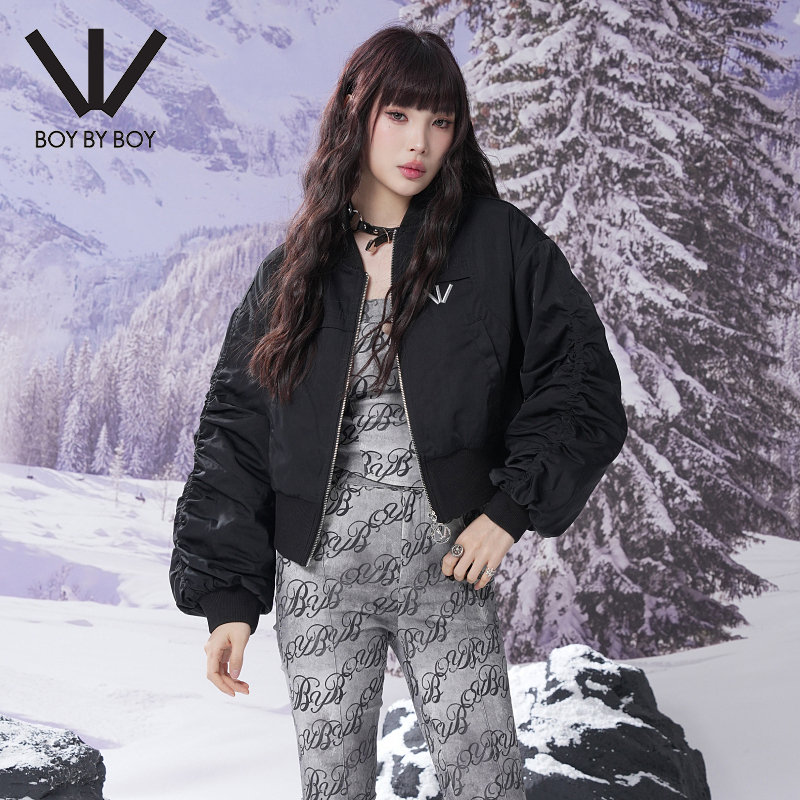 BOY BY BOY商场同款潮牌女装冬季时尚加厚短款棉衣W29001