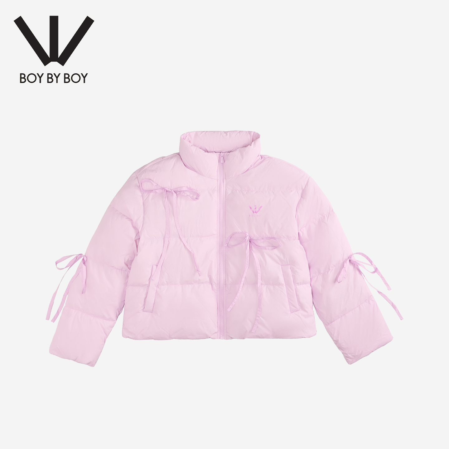 BOY BY BOY潮牌25秋冬上新百搭休闲蝴蝶结立领羽绒服外套女上衣