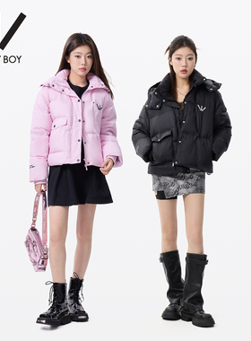 BOY BY BOY商场同款潮牌女装冬季宽松加厚加绒羽绒服W28011