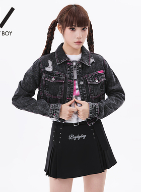 BOY BY BOY春秋超酷街头女装牛仔撞色外套W52002